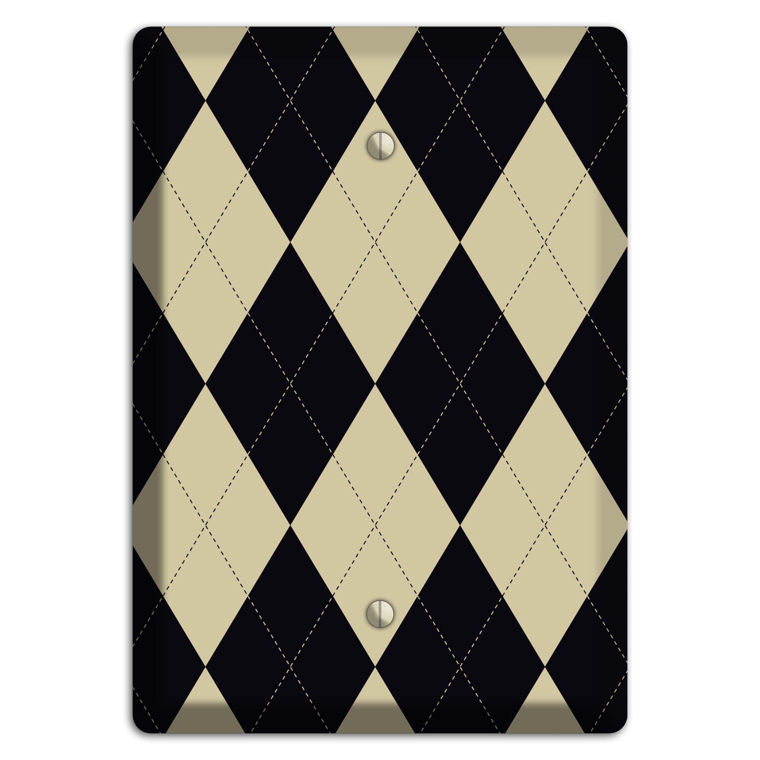 Tan and Black Argyle Blank Wallplate