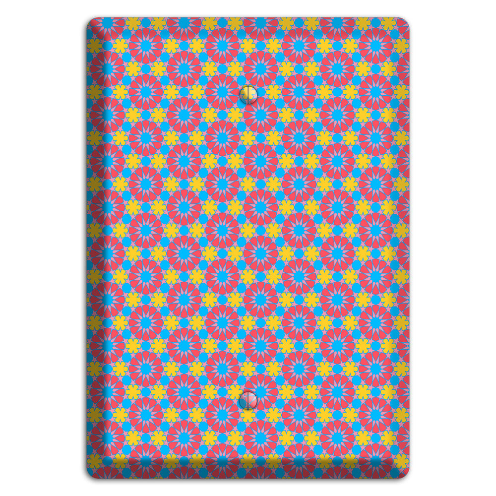 Fuschia Blue Yellow Foulard Blank Wallplate