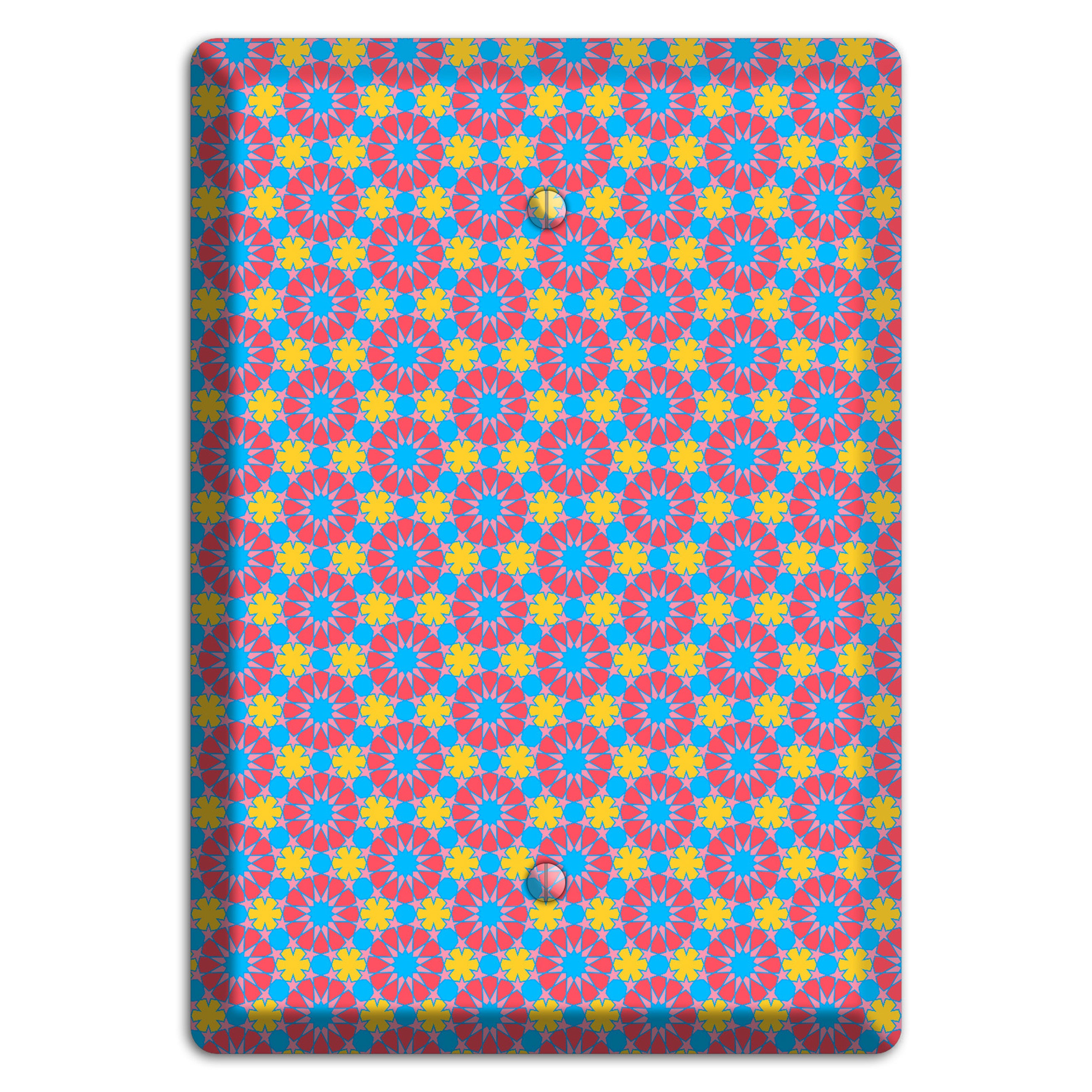 Fuschia Blue Yellow Foulard Blank Wallplate