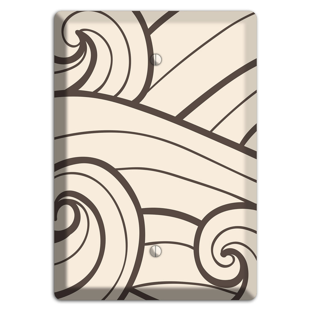 Abstract Curl Beige Blank Wallplate