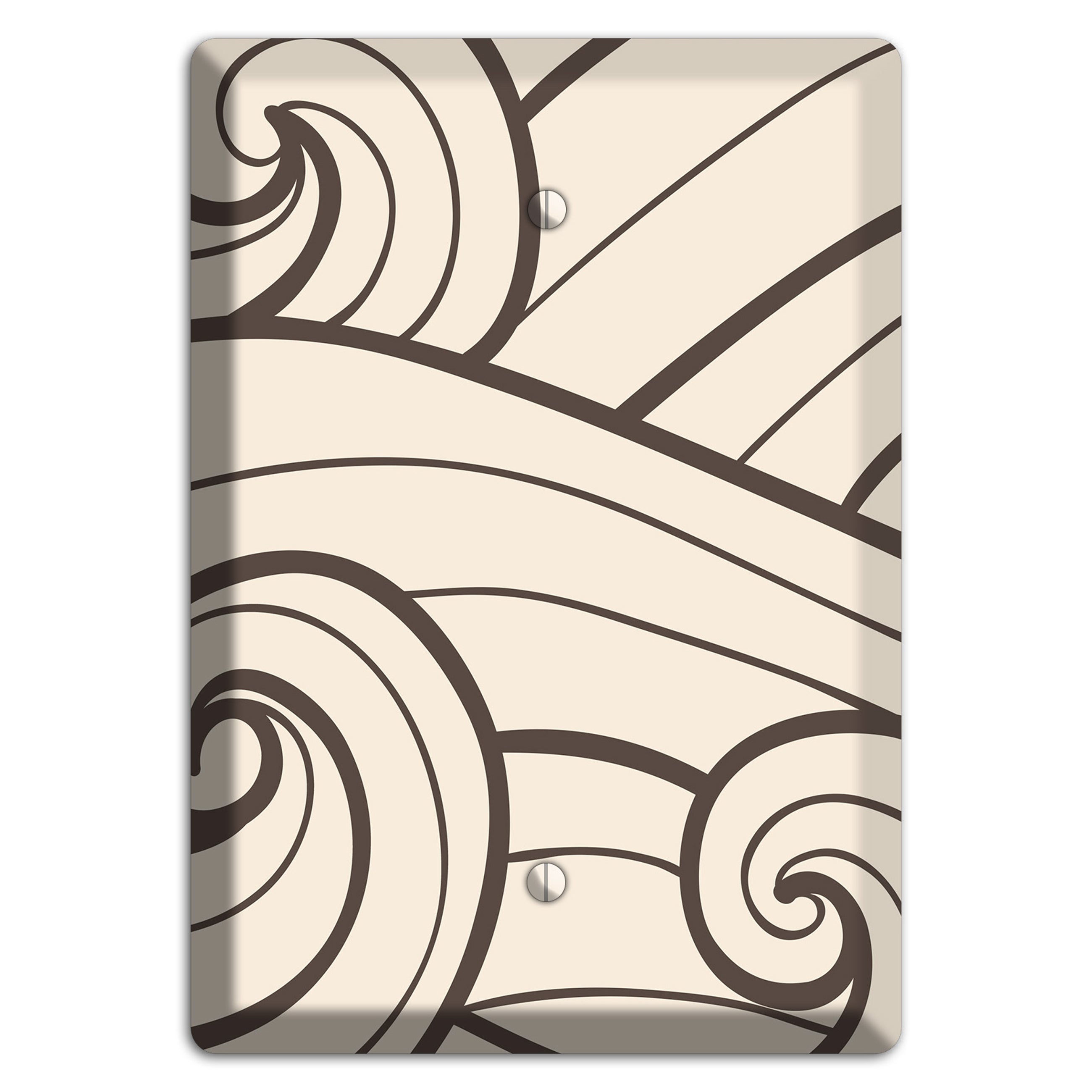 Abstract Curl Beige Blank Wallplate