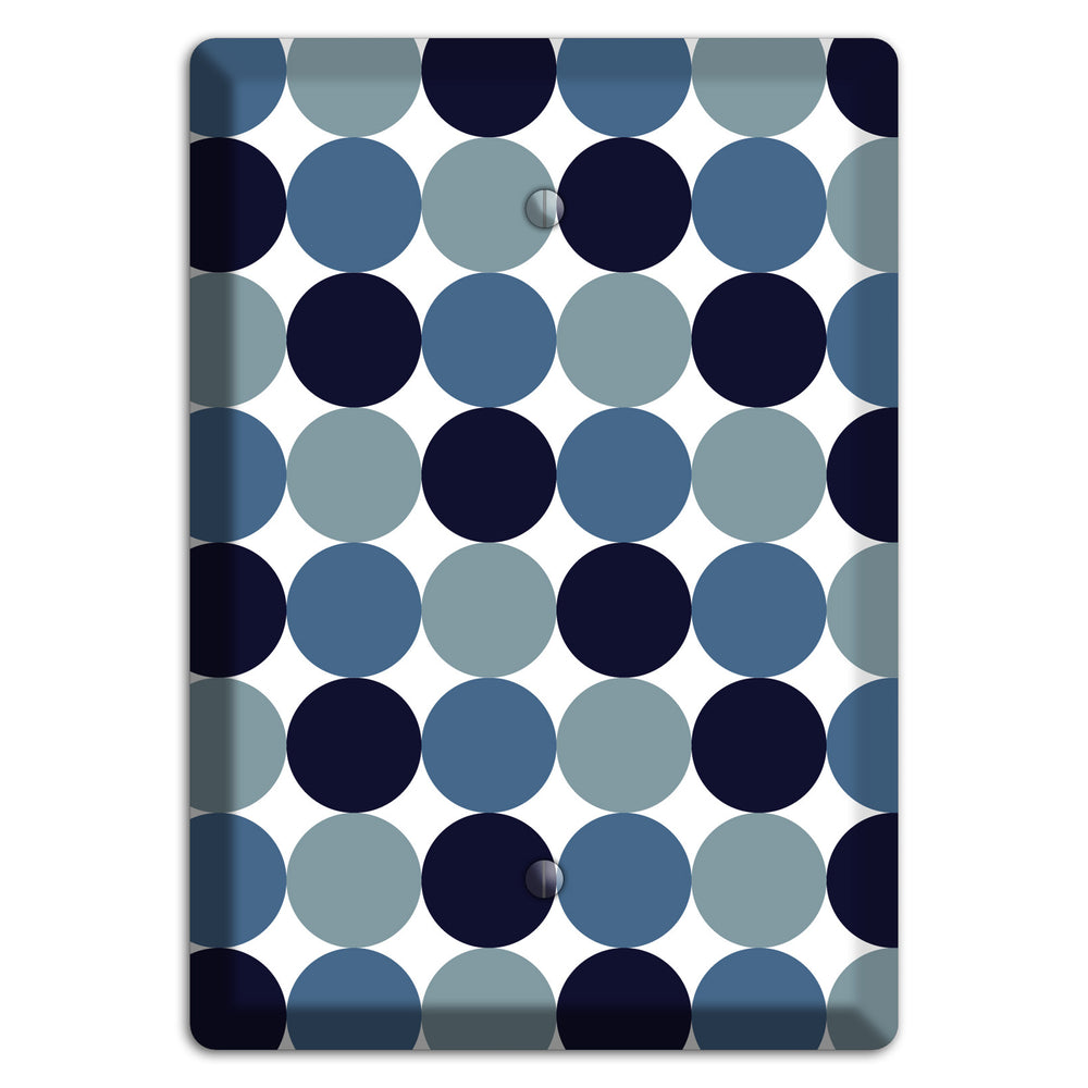 Multi Dusty Blue Tiled Dots Blank Wallplate