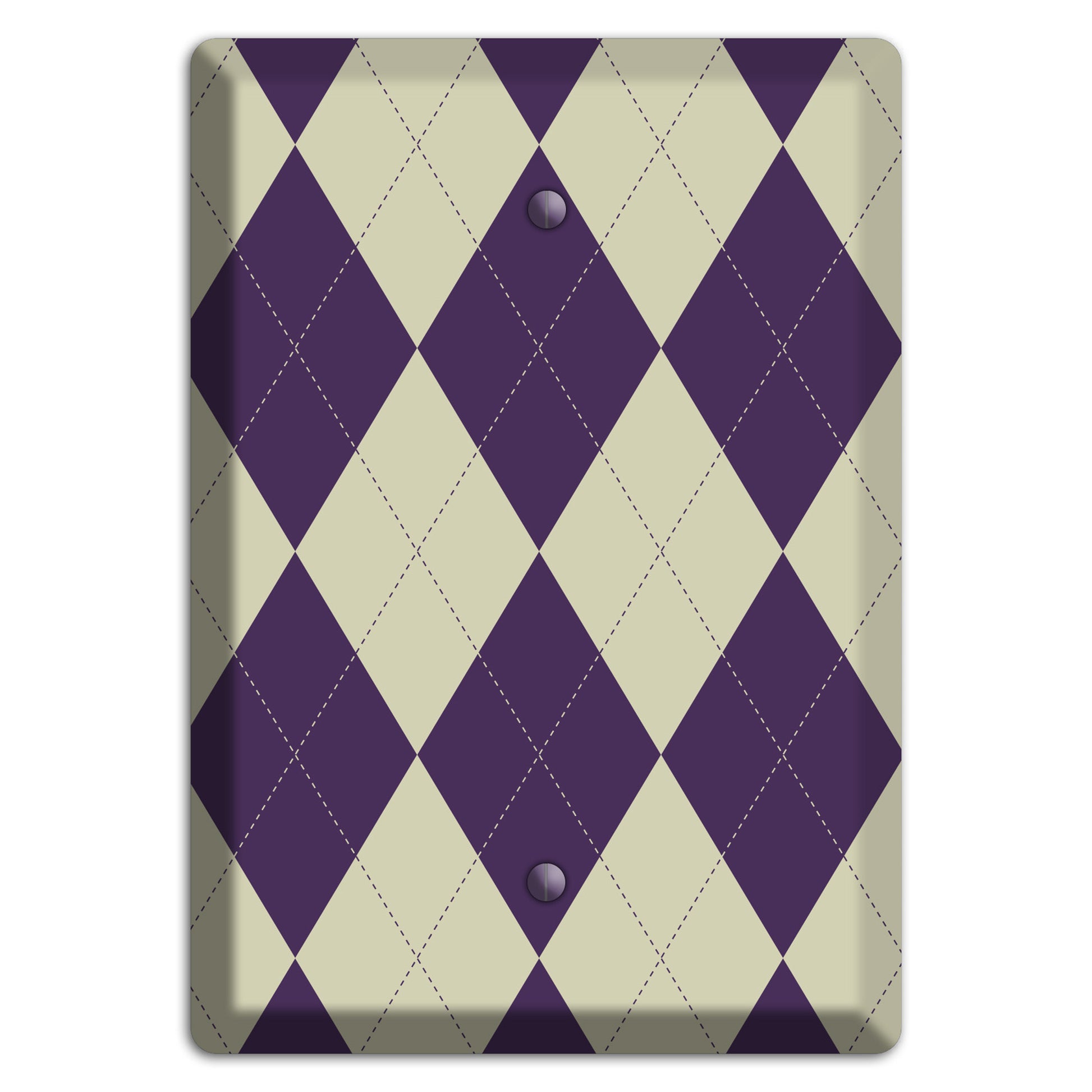 Purple and Tan Argyle Blank Wallplate
