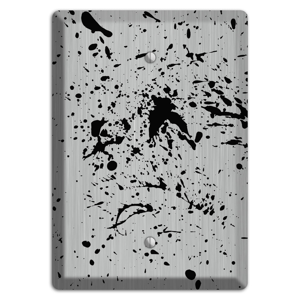 Ink Splash 4 Stainless Steel Blank Wallplate