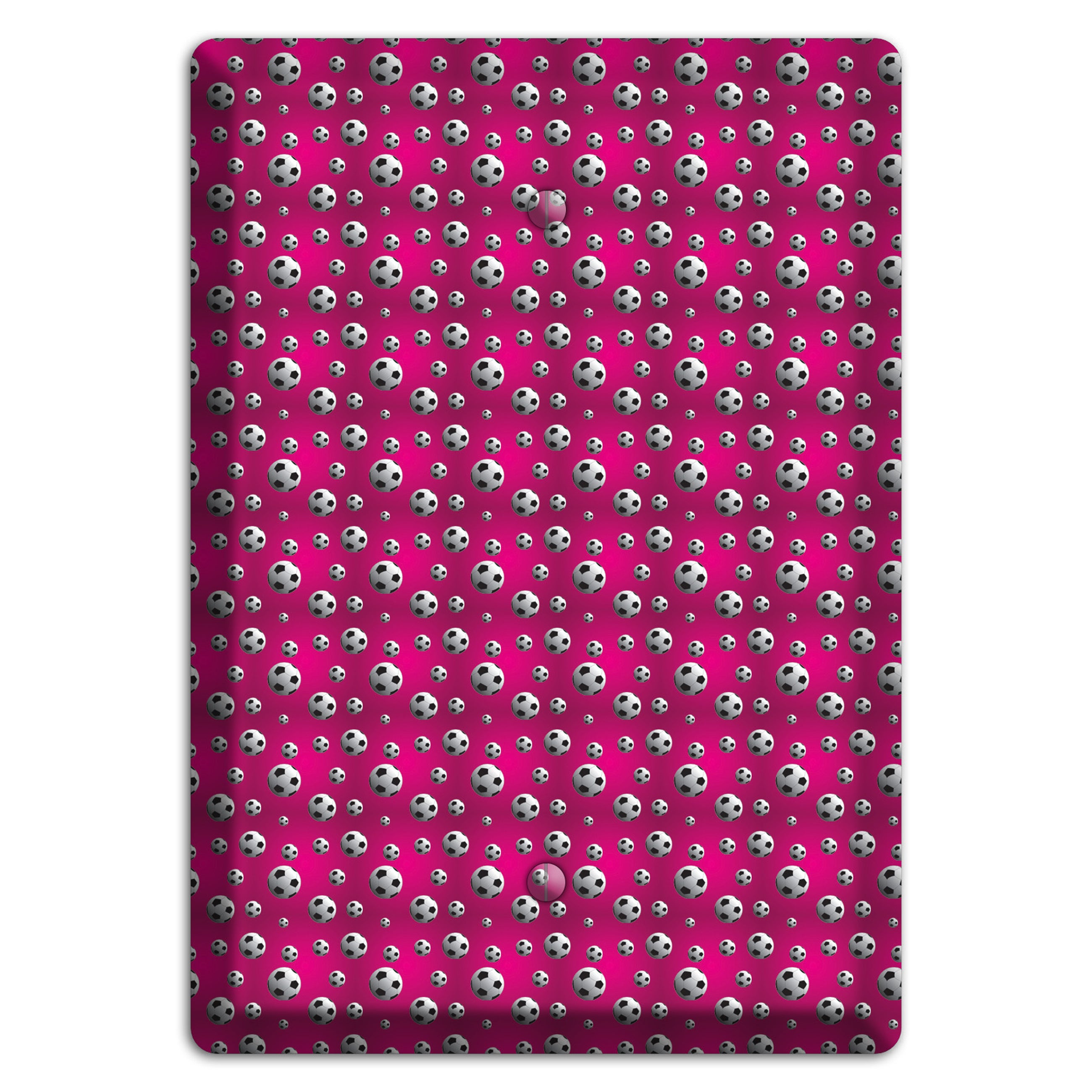 Fuschia with Soccer Balls Blank Wallplate