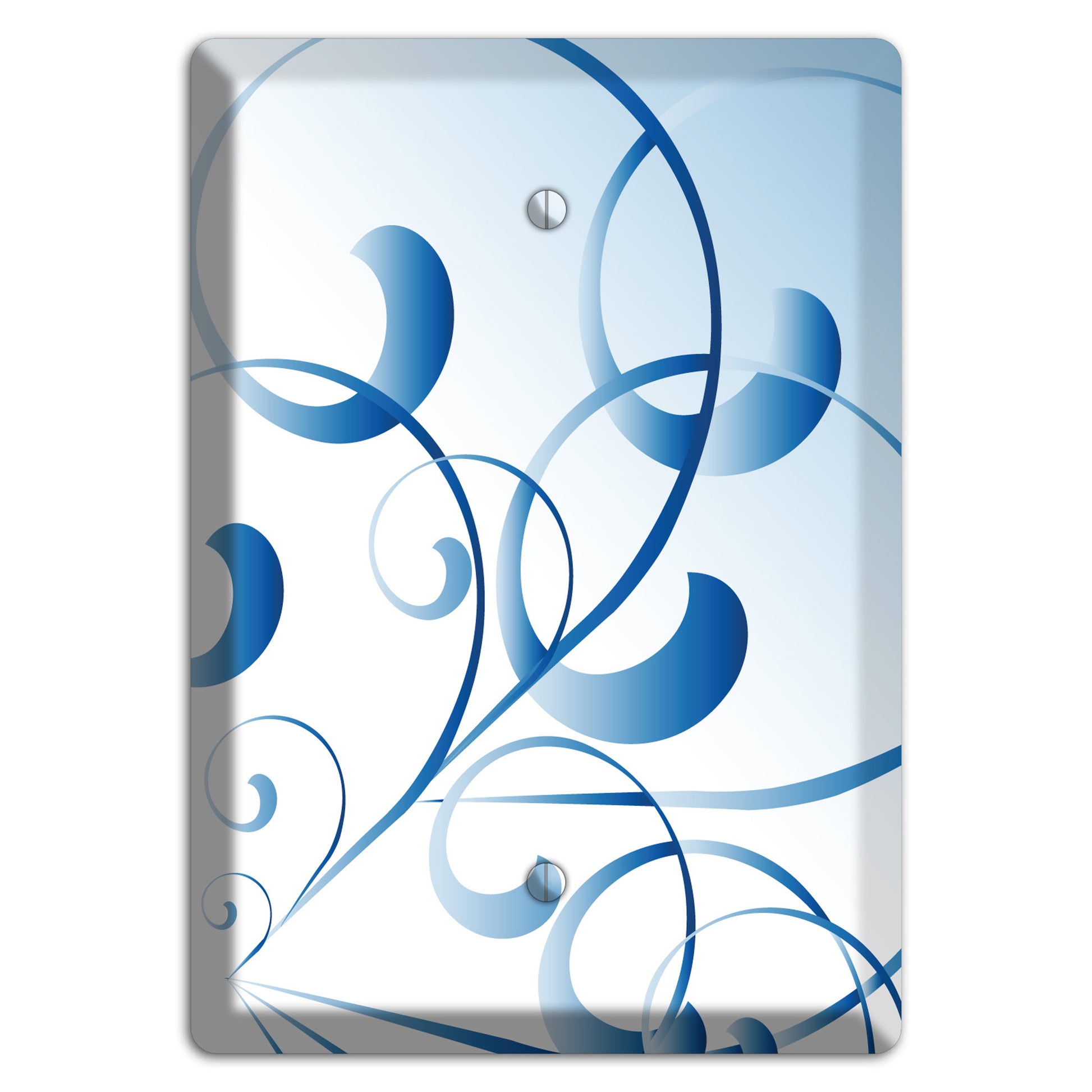 Blue Swoop Blank Wallplate