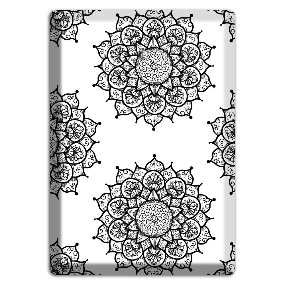 Mandala Black and White Style S Cover Plates Blank Wallplate