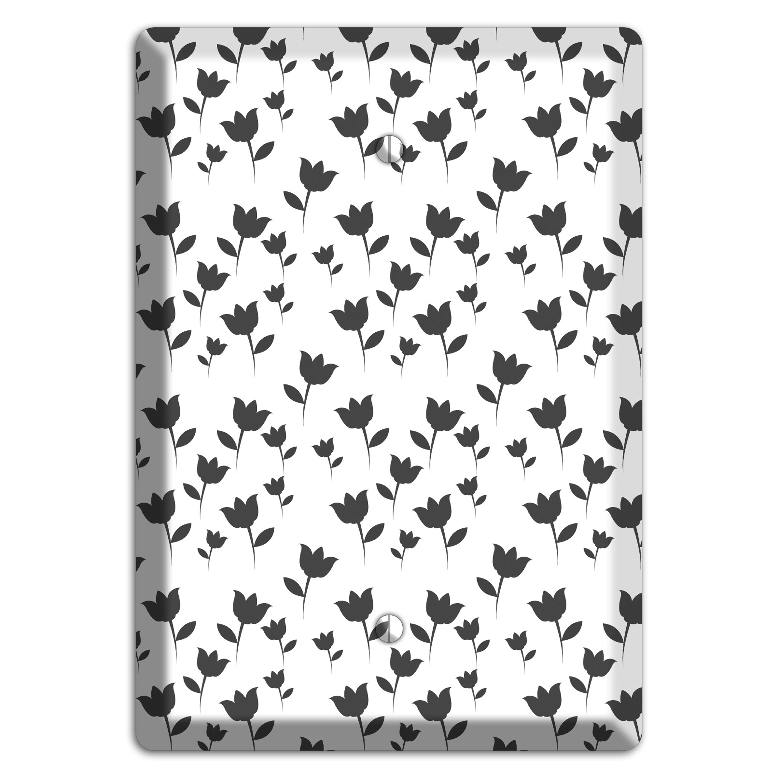 Black and White Tulips Blank Wallplate