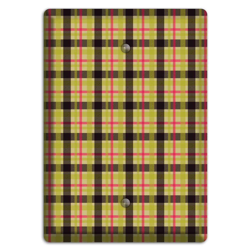 Yellow Black Red Plaid Blank Wallplate