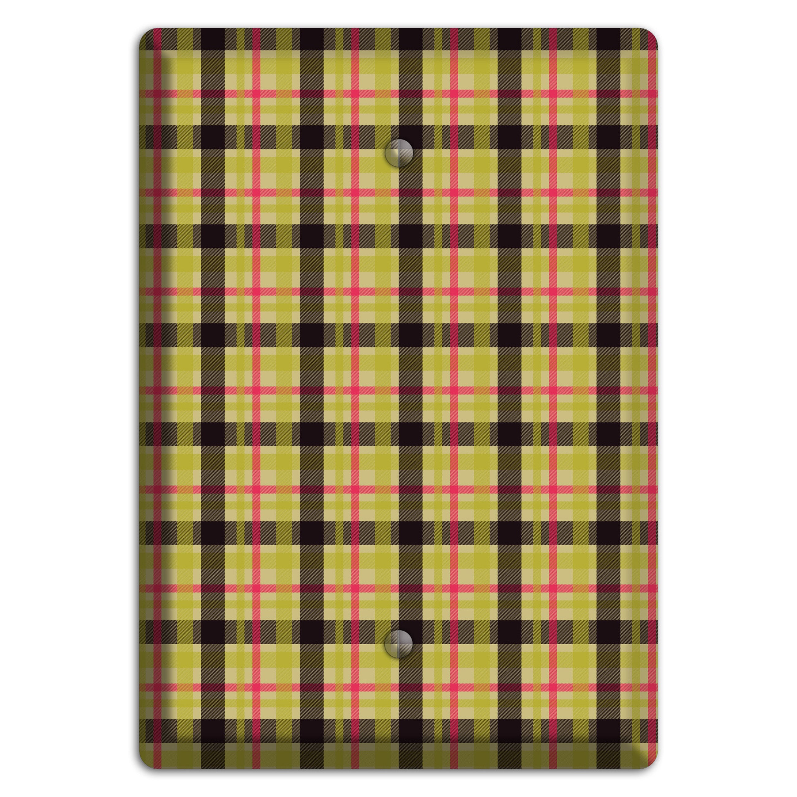 Yellow Black Red Plaid Blank Wallplate