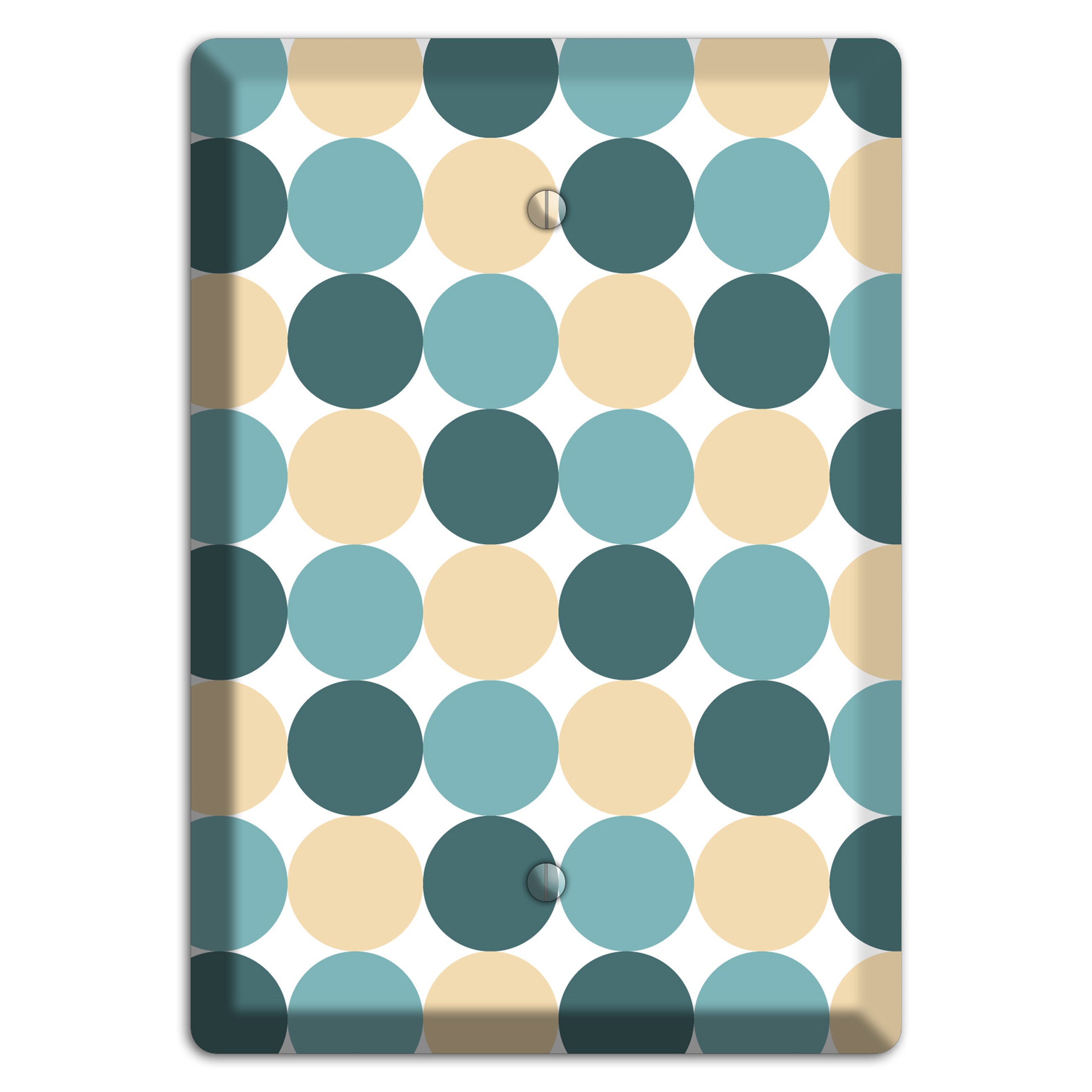 Dusty Blue Beige Tiled Dots Blank Wallplate