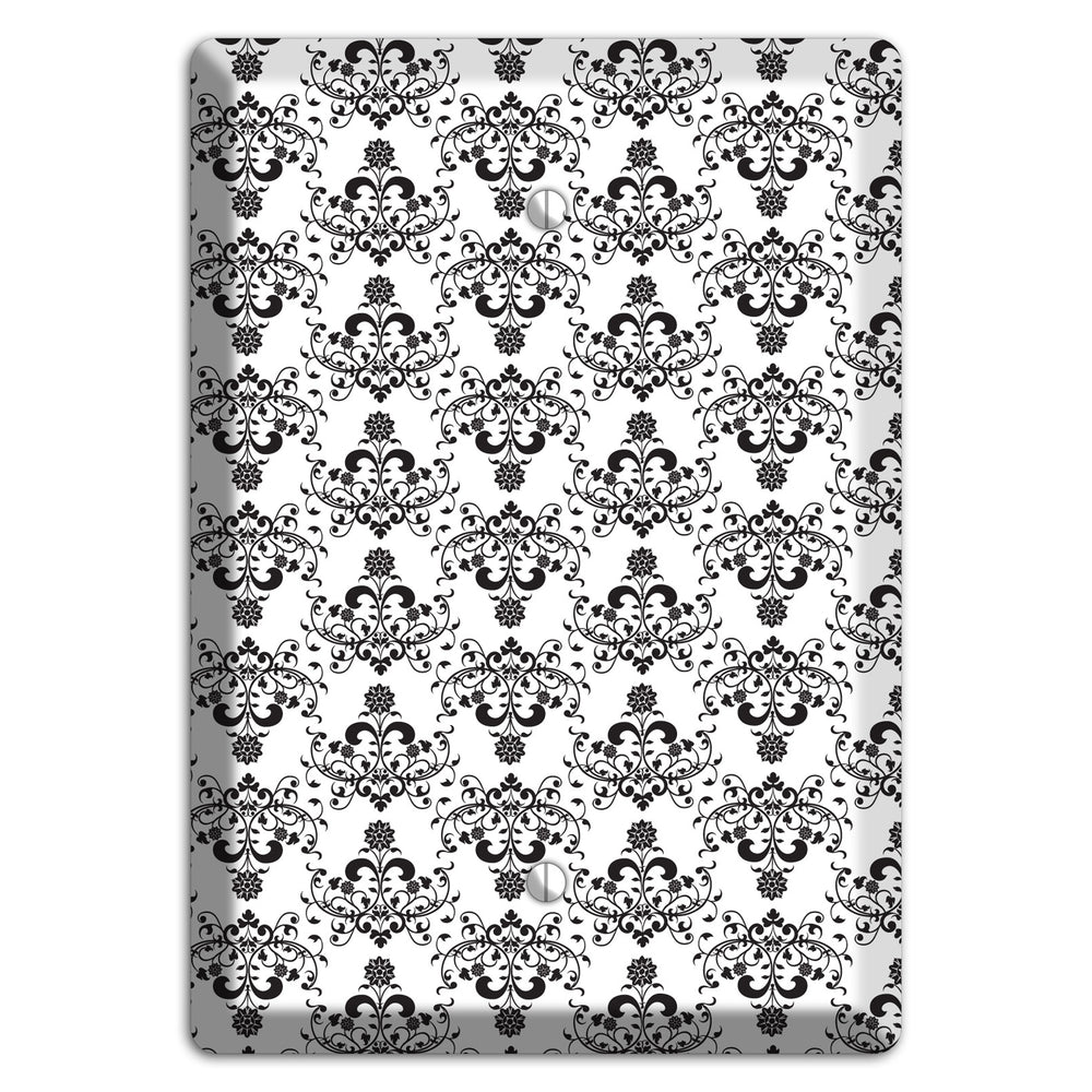 White with Black Cartouche Half Drop Blank Wallplate