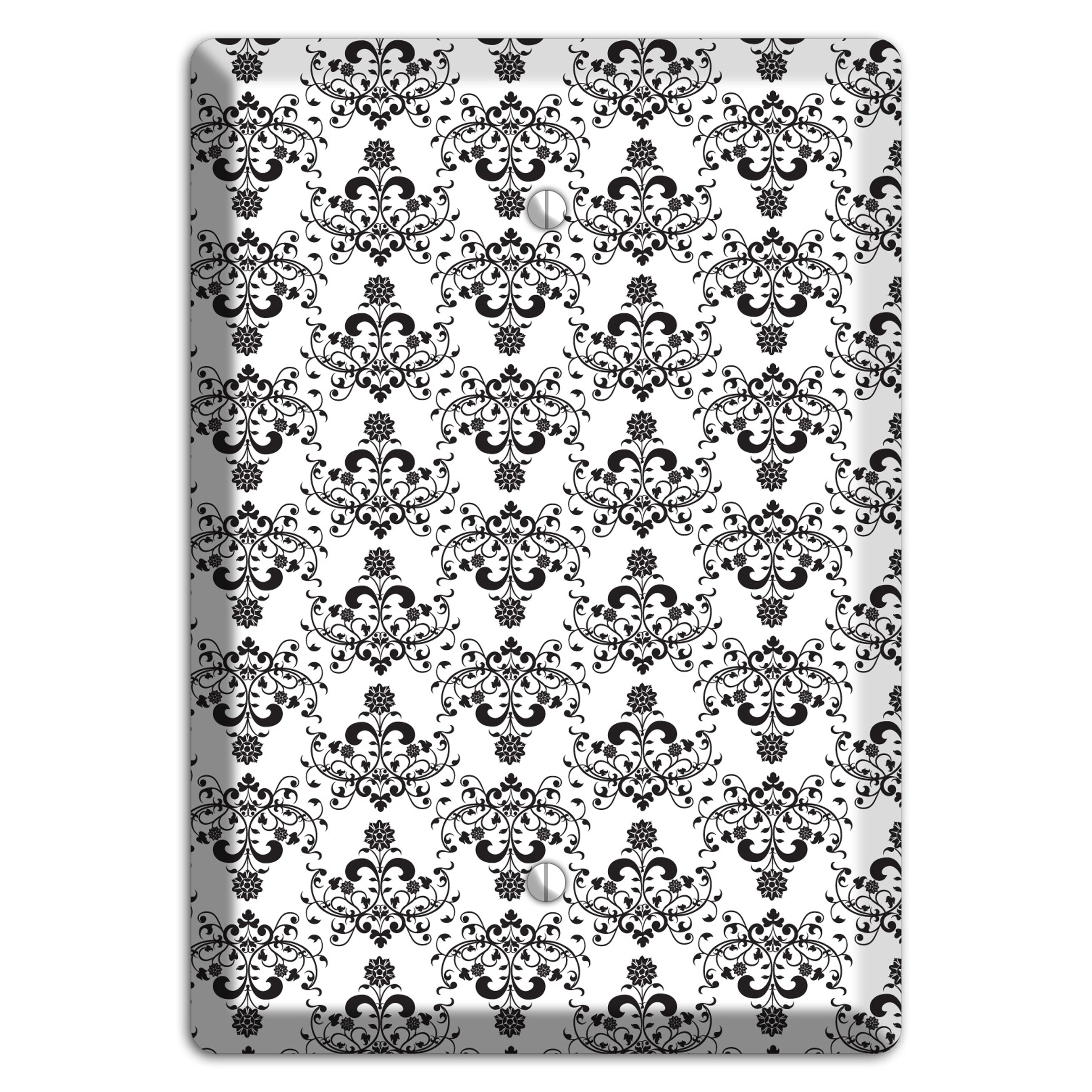 White with Black Cartouche Half Drop Blank Wallplate