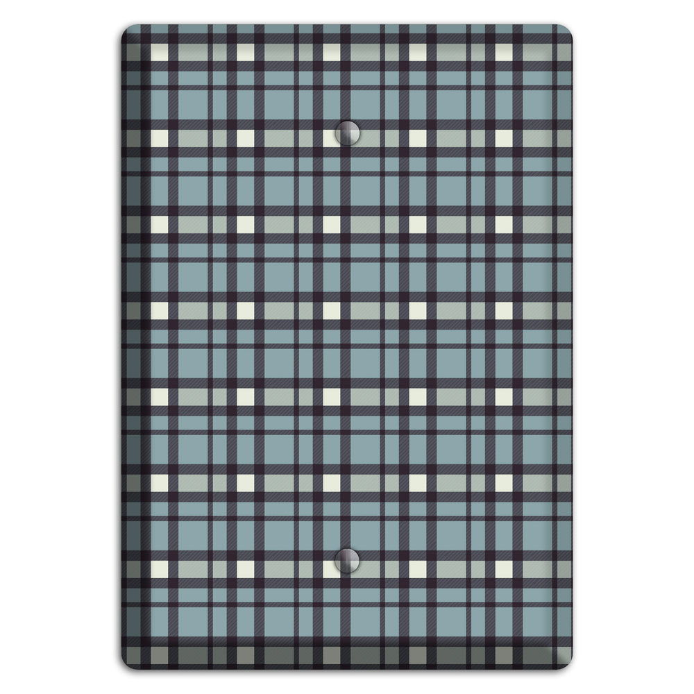 Dusty Blue Plaid Blank Wallplate