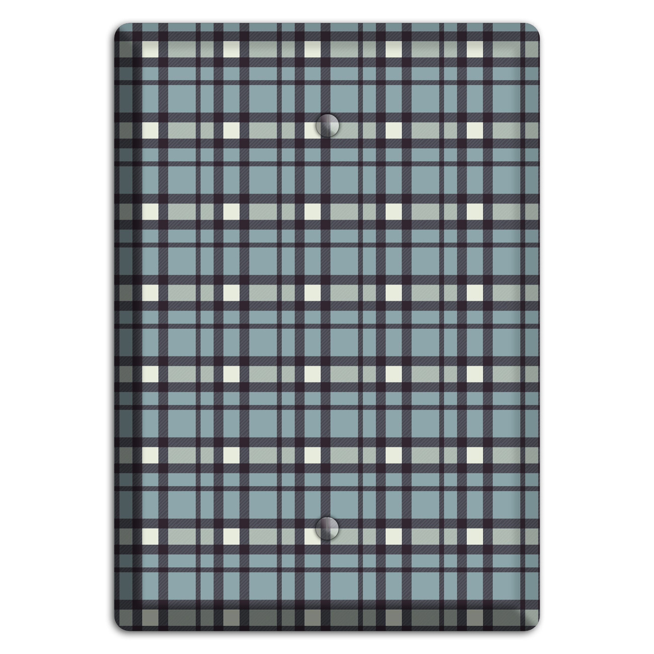 Dusty Blue Plaid Blank Wallplate