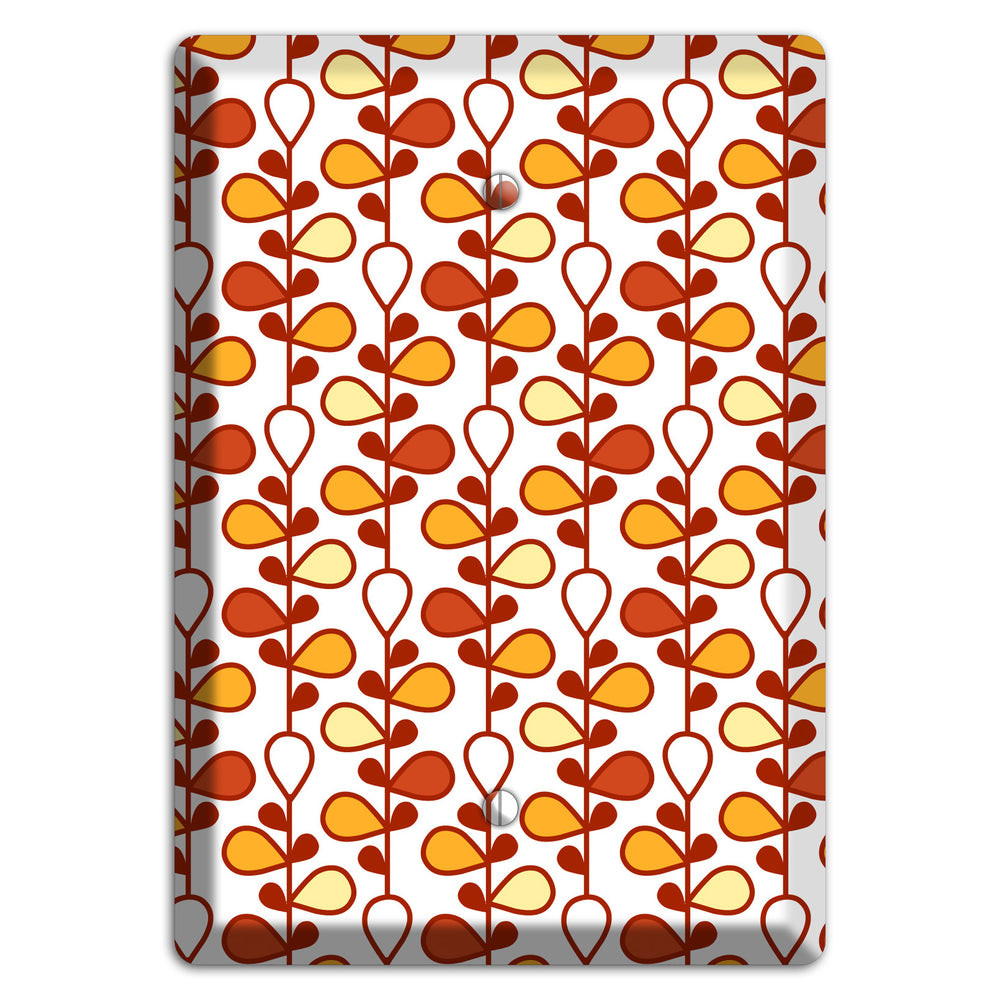 White with Red and Orange Drop and Vine Blank Wallplate