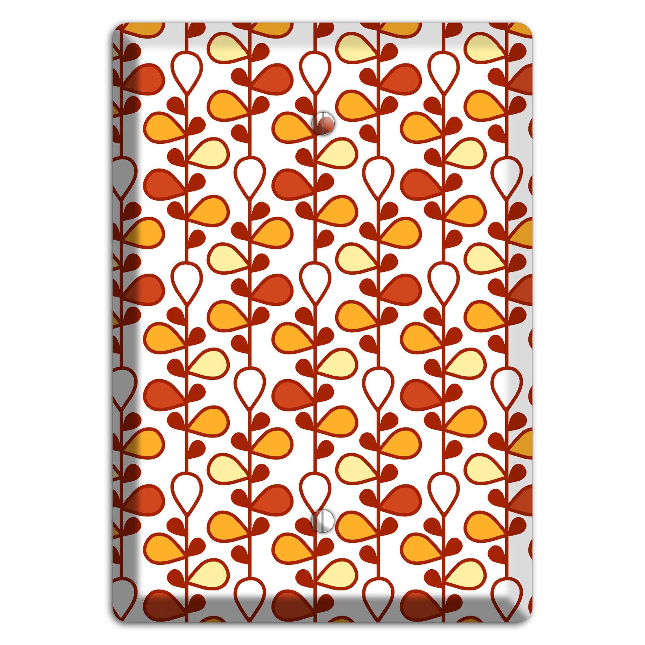 White with Red and Orange Drop and Vine Blank Wallplate