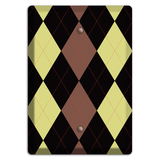 Yellow and Brown Argyle Blank Wallplate