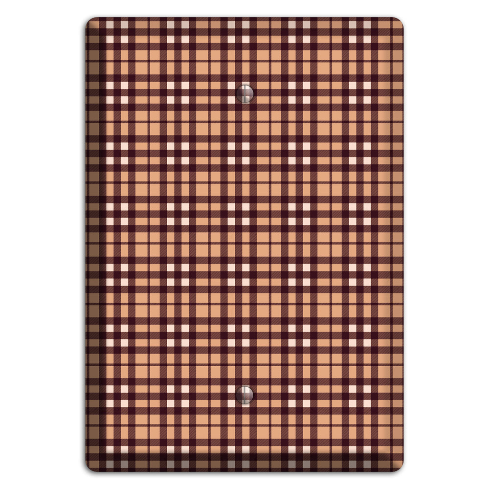 Multi Brown Plaid Blank Wallplate
