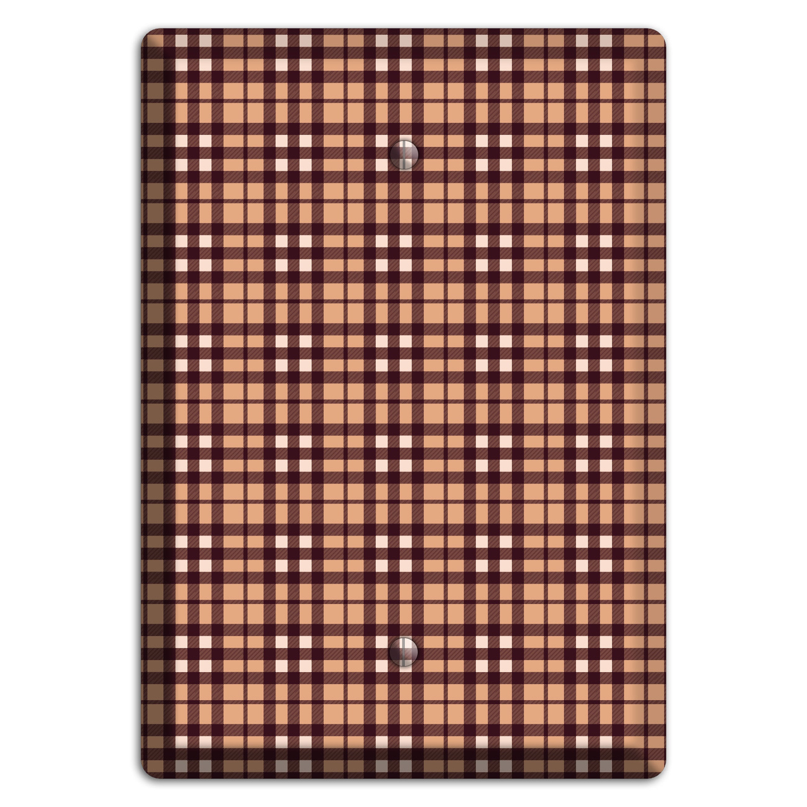 Multi Brown Plaid Blank Wallplate