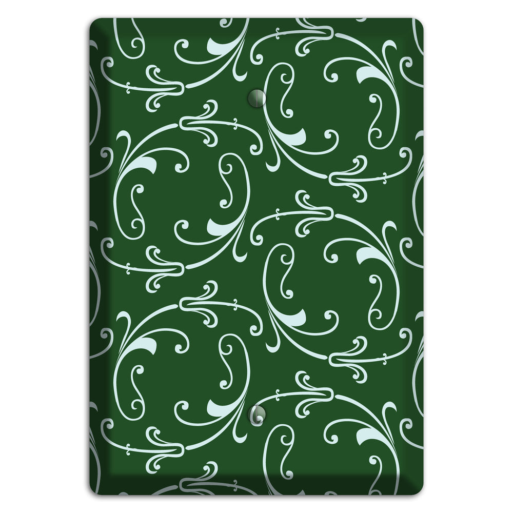 Green Victorian Sprig Blank Wallplate