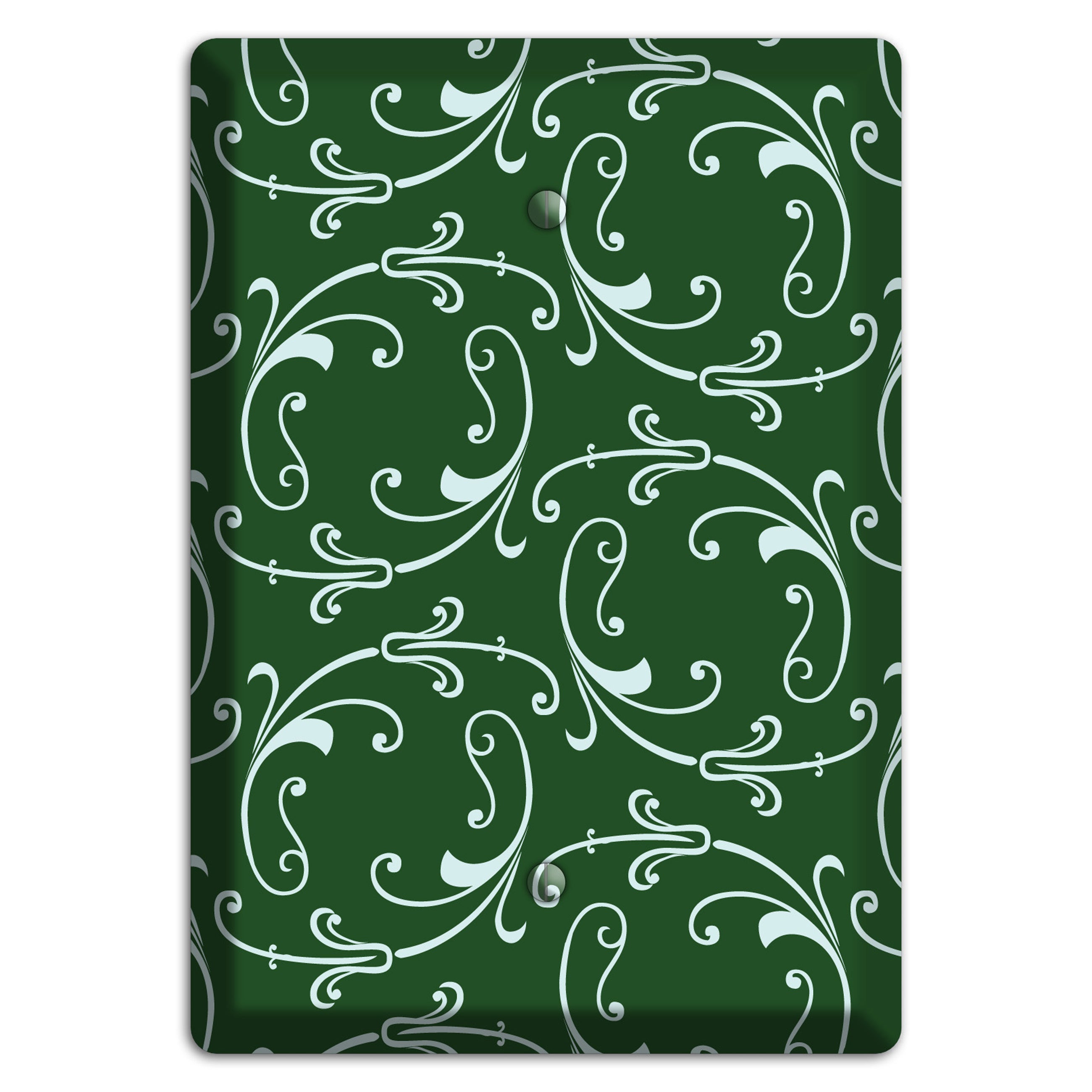 Green Victorian Sprig Blank Wallplate
