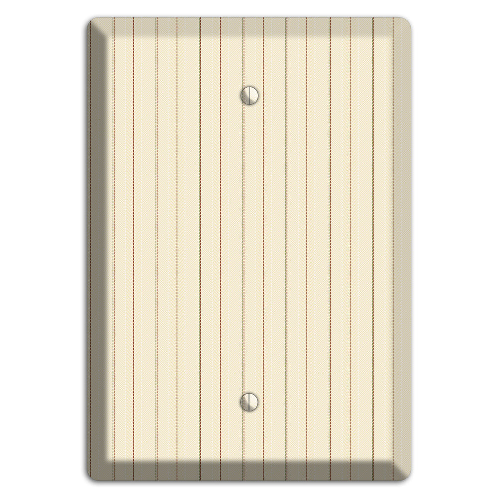 Off White Pinstripe Blank Wallplate