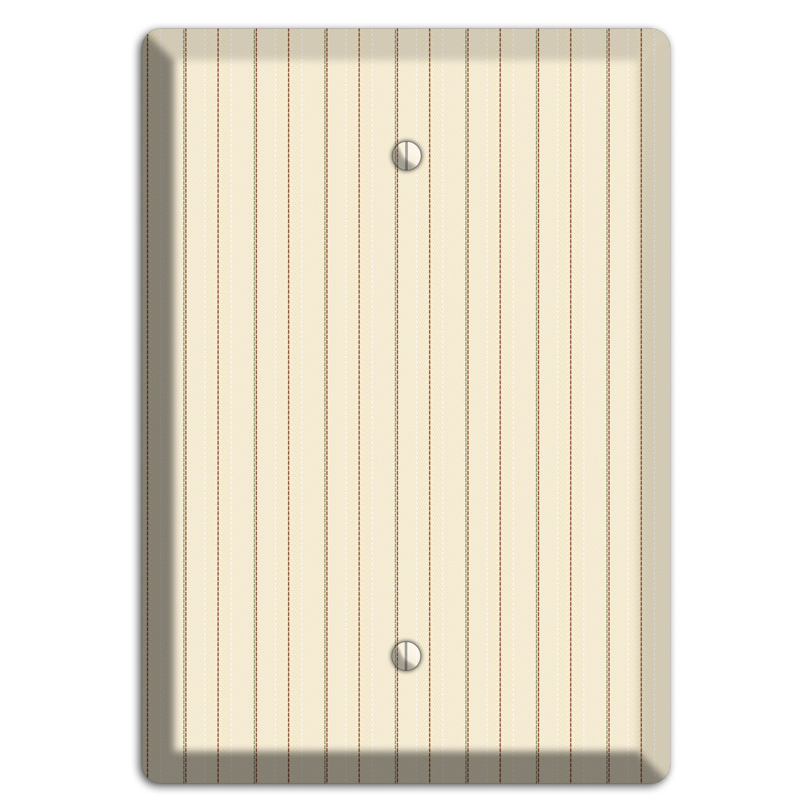 Off White Pinstripe Blank Wallplate