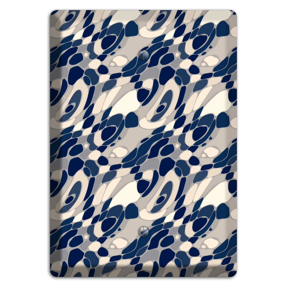 Blue and Beige Large Abstract Blank Wallplate