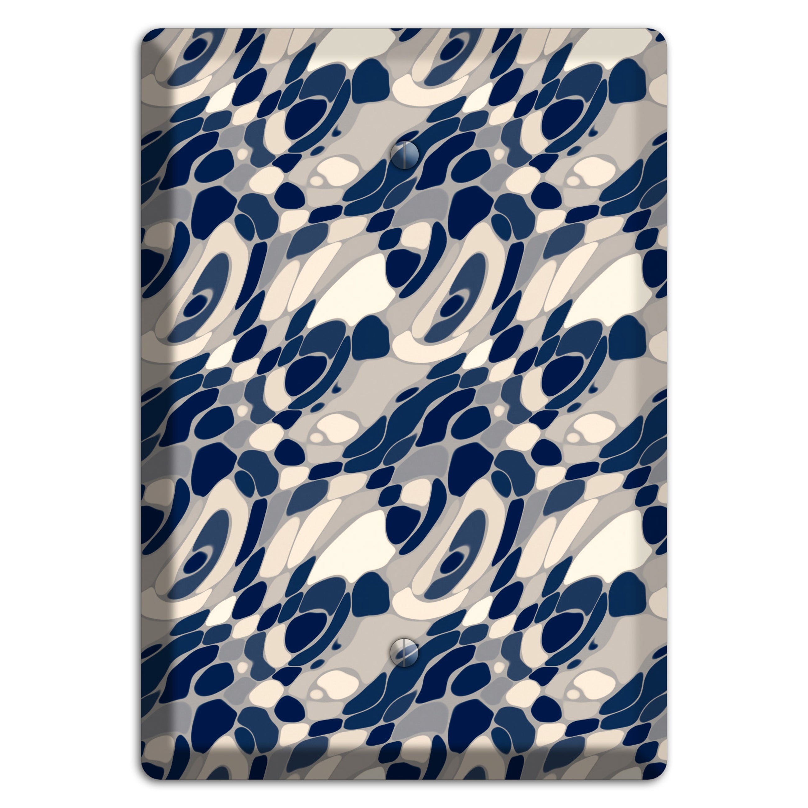 Blue and Beige Large Abstract Blank Wallplate