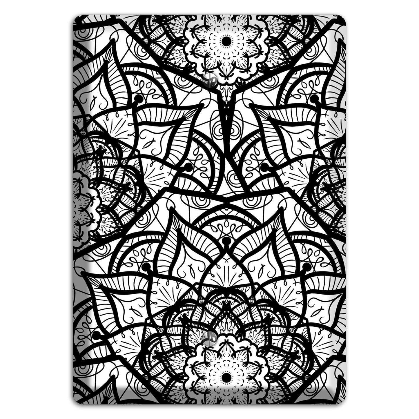 Mandala Black and White Style U Cover Plates Blank Wallplate
