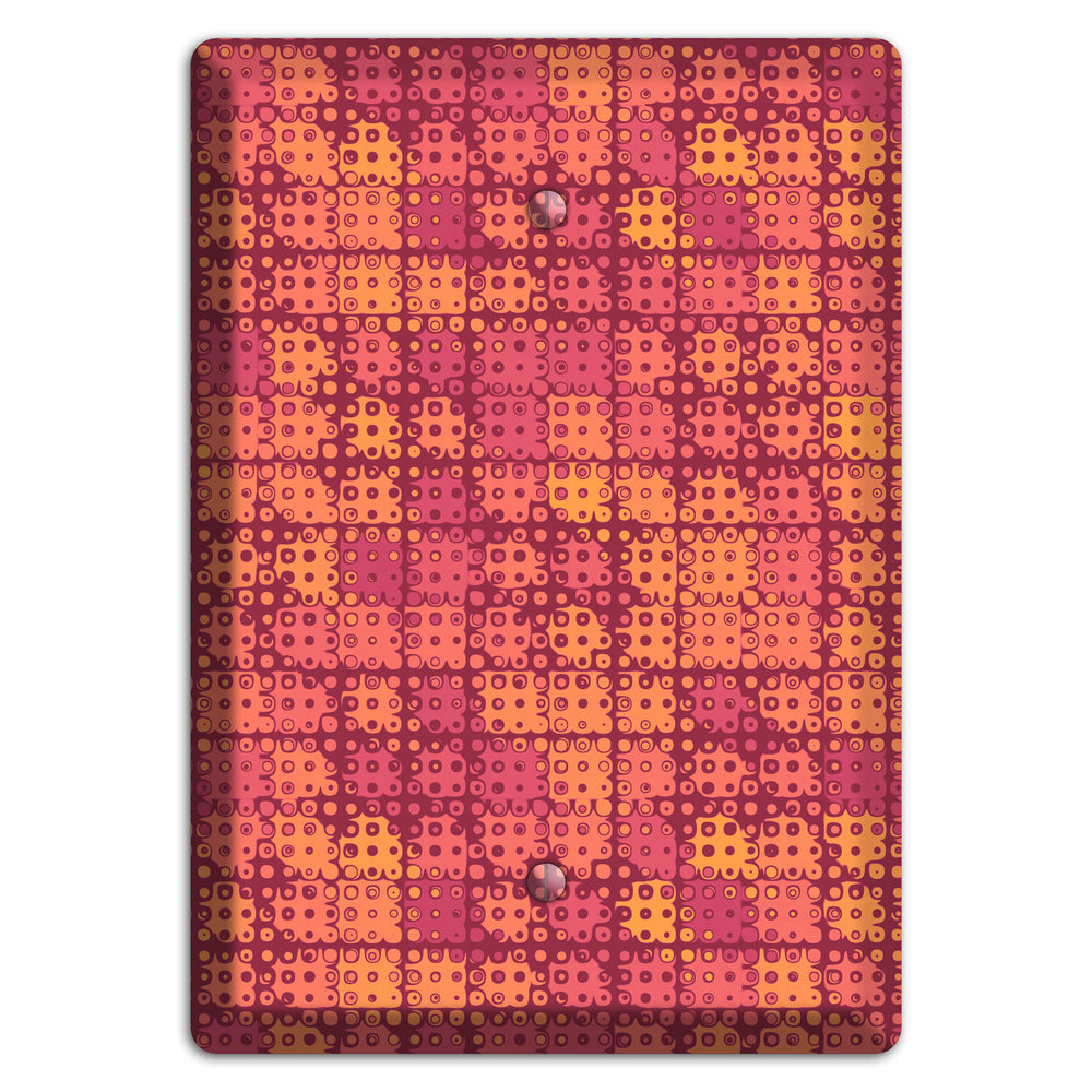Coral Grunge Squares Blank Wallplate