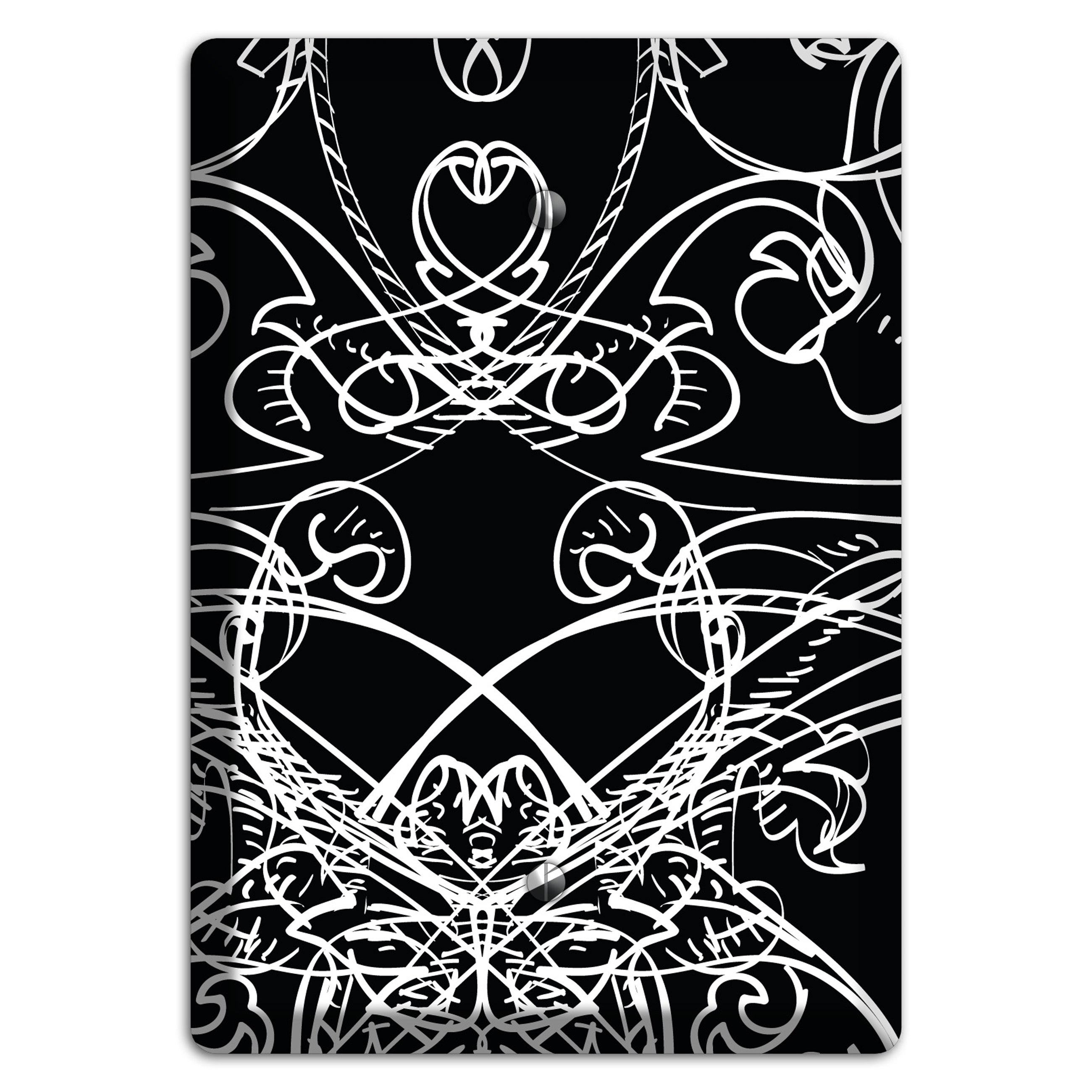 Black Deco Sketch Blank Wallplate