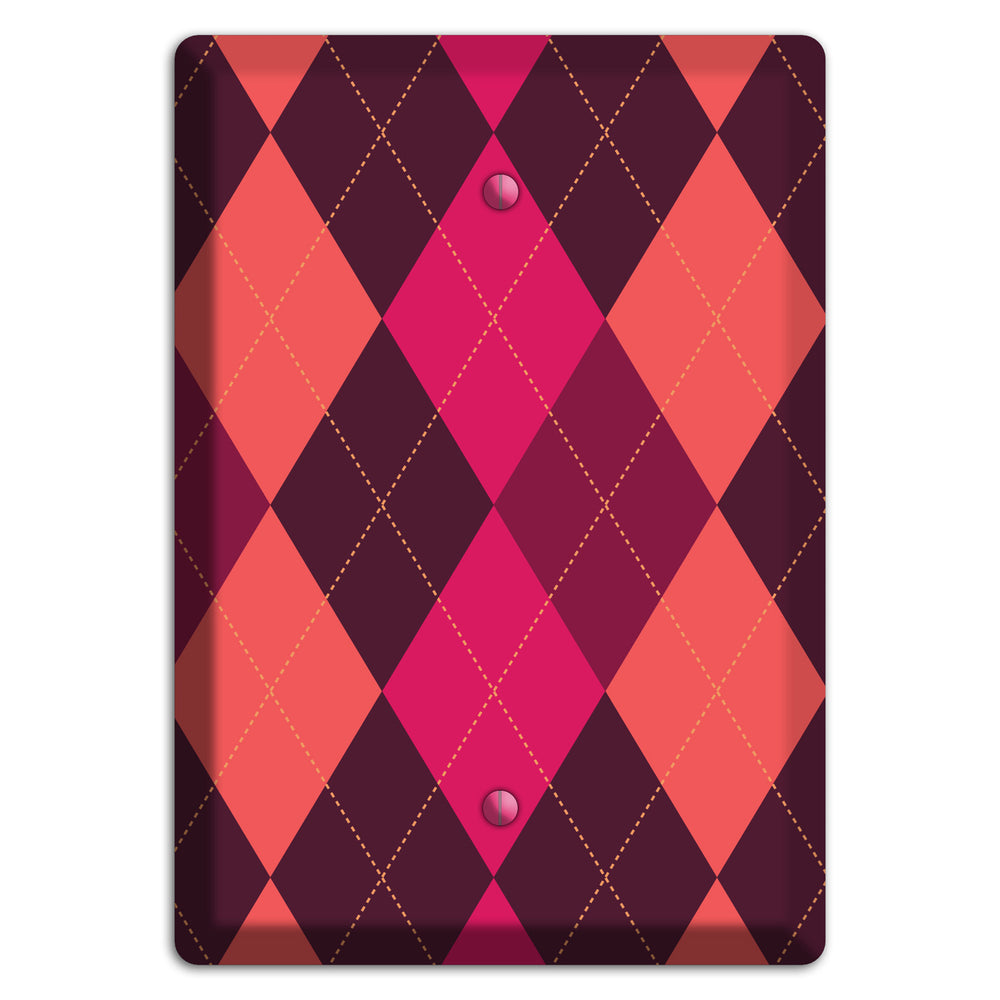 Orange and Pink Argyle Blank Wallplate
