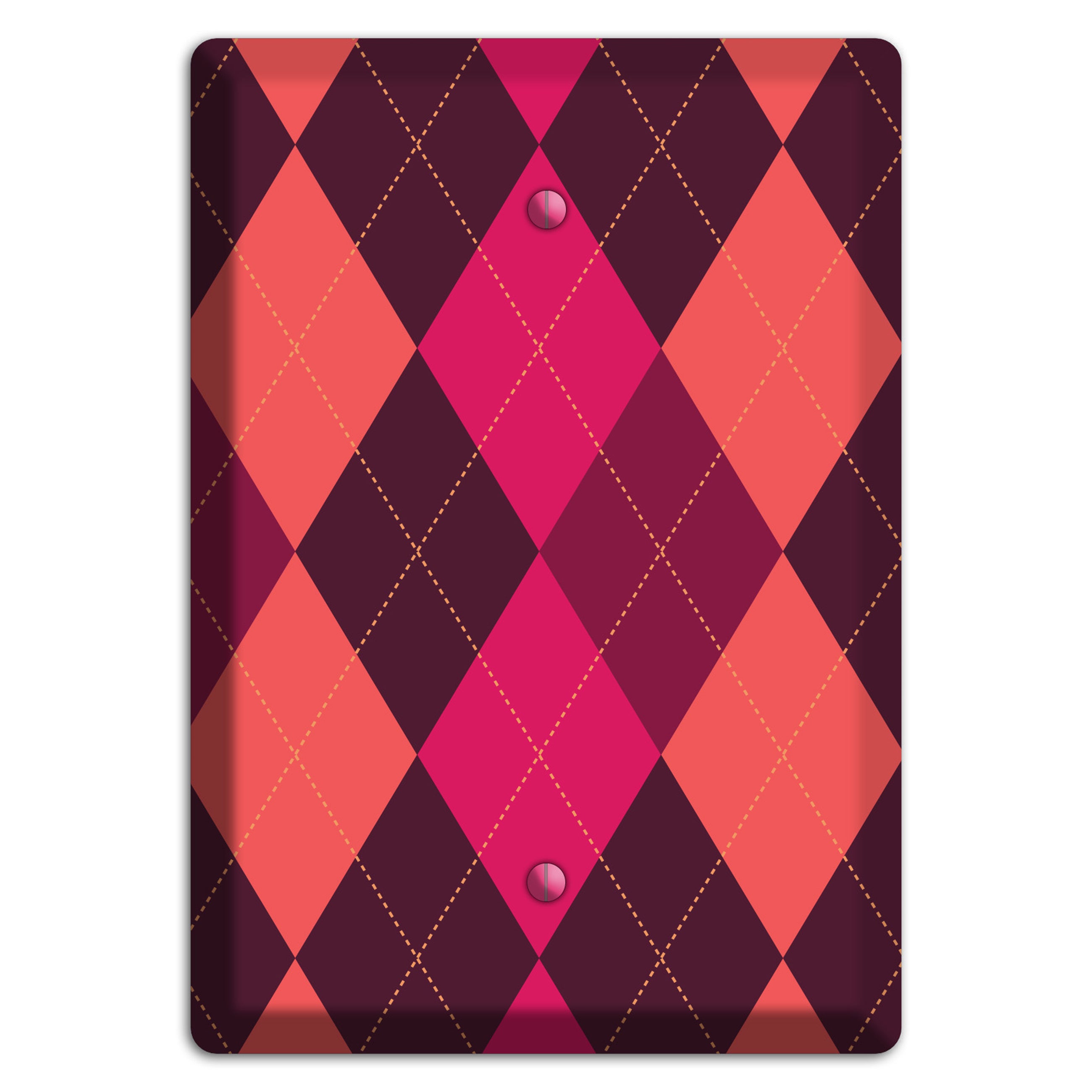 Orange and Pink Argyle Blank Wallplate