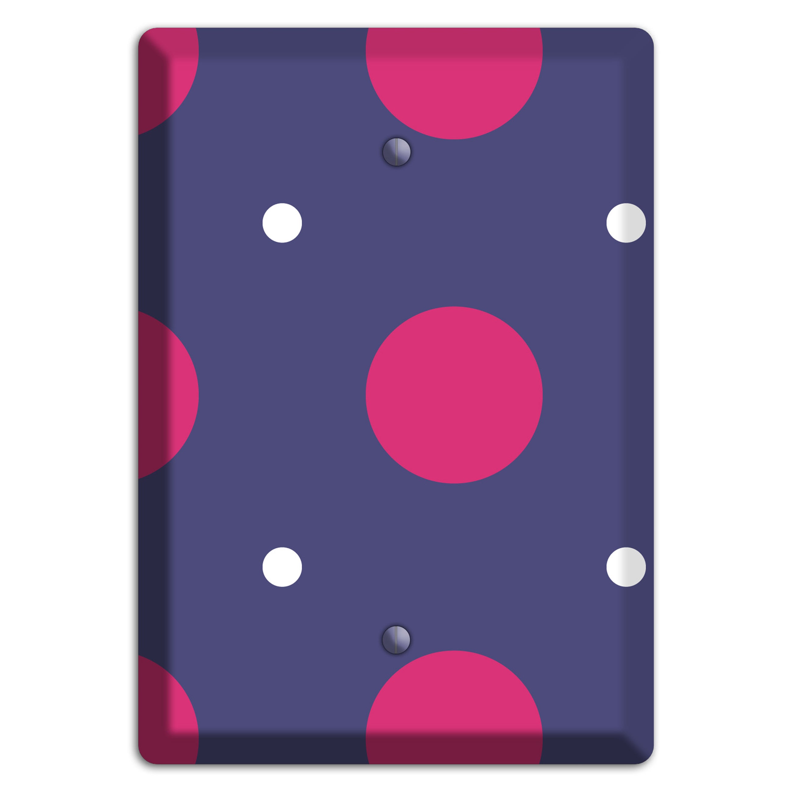 Purple with Purple and White Multi Tiled Medium Dots Blank Wallplate