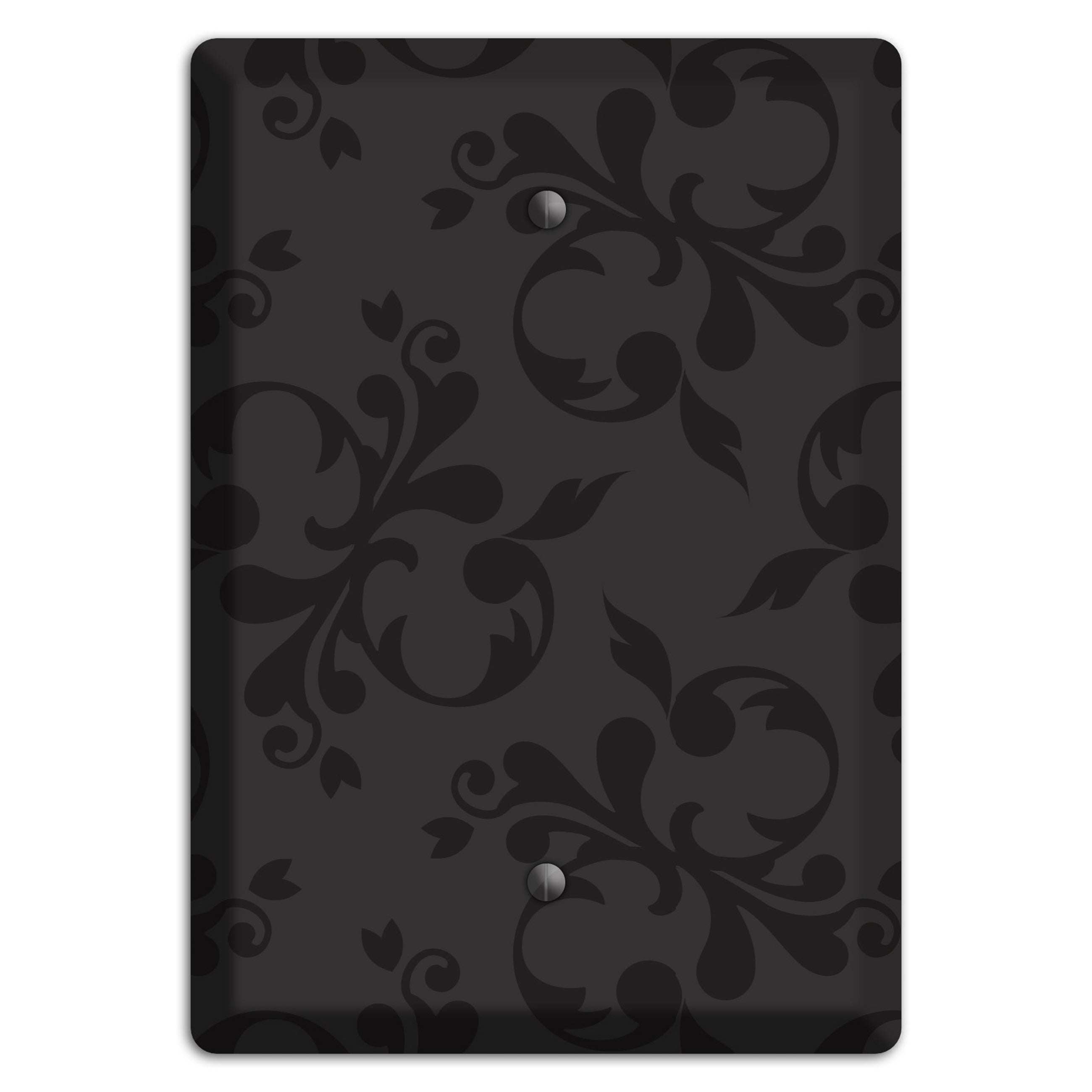 Black Victorian Toile Blank Wallplate