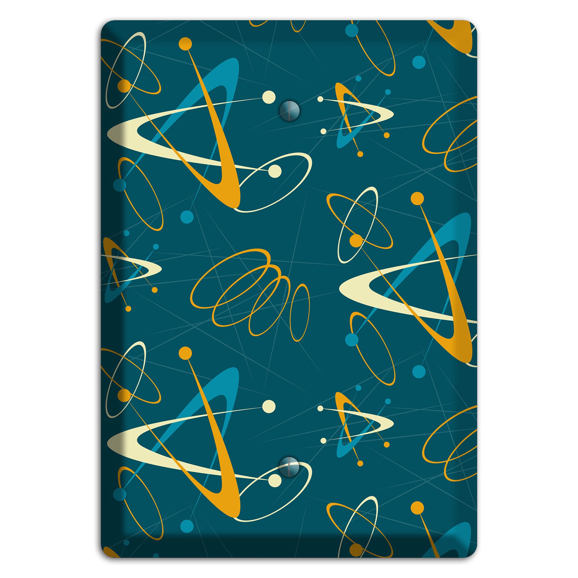 Mustard and Blue Atomic Blank Wallplate
