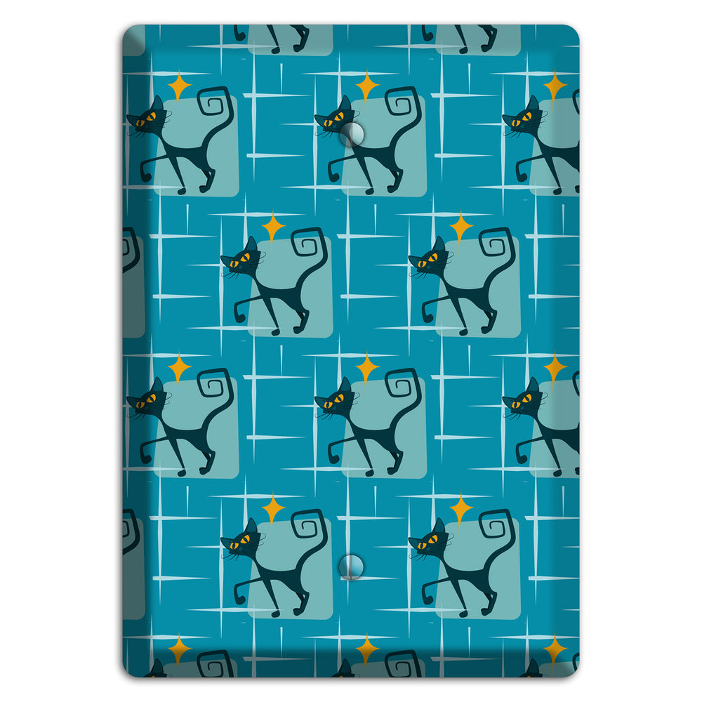 Teal Kitties Blank Wallplate