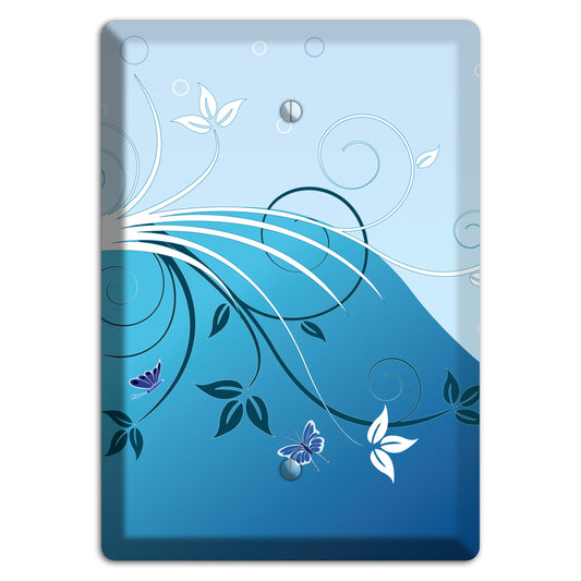 Blue Floral Sprig Blank Wallplate