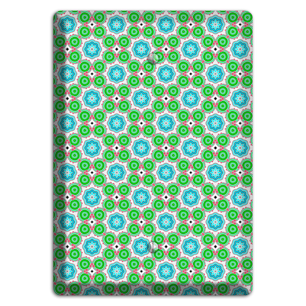 Green and Blue Foulard Blank Wallplate