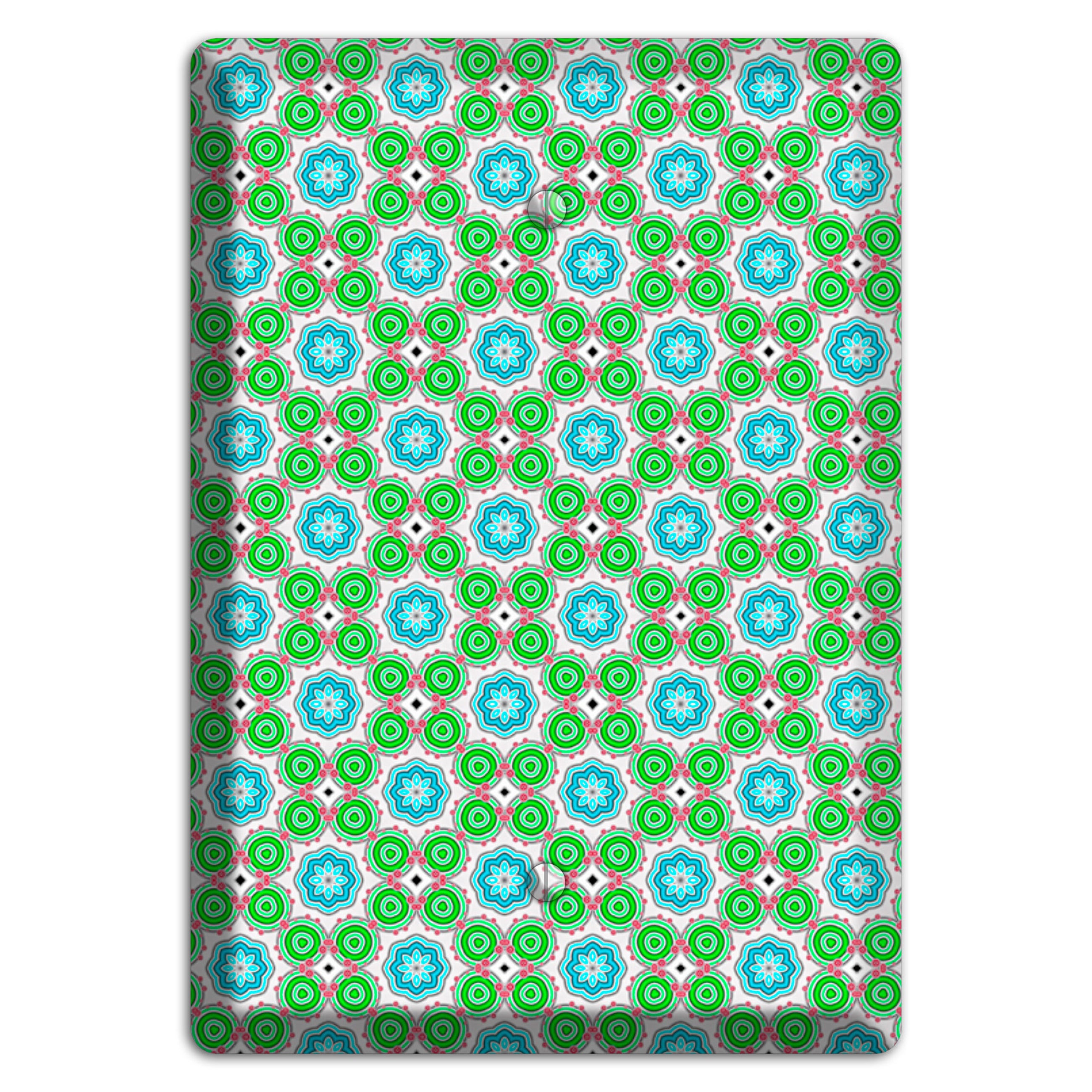 Green and Blue Foulard Blank Wallplate