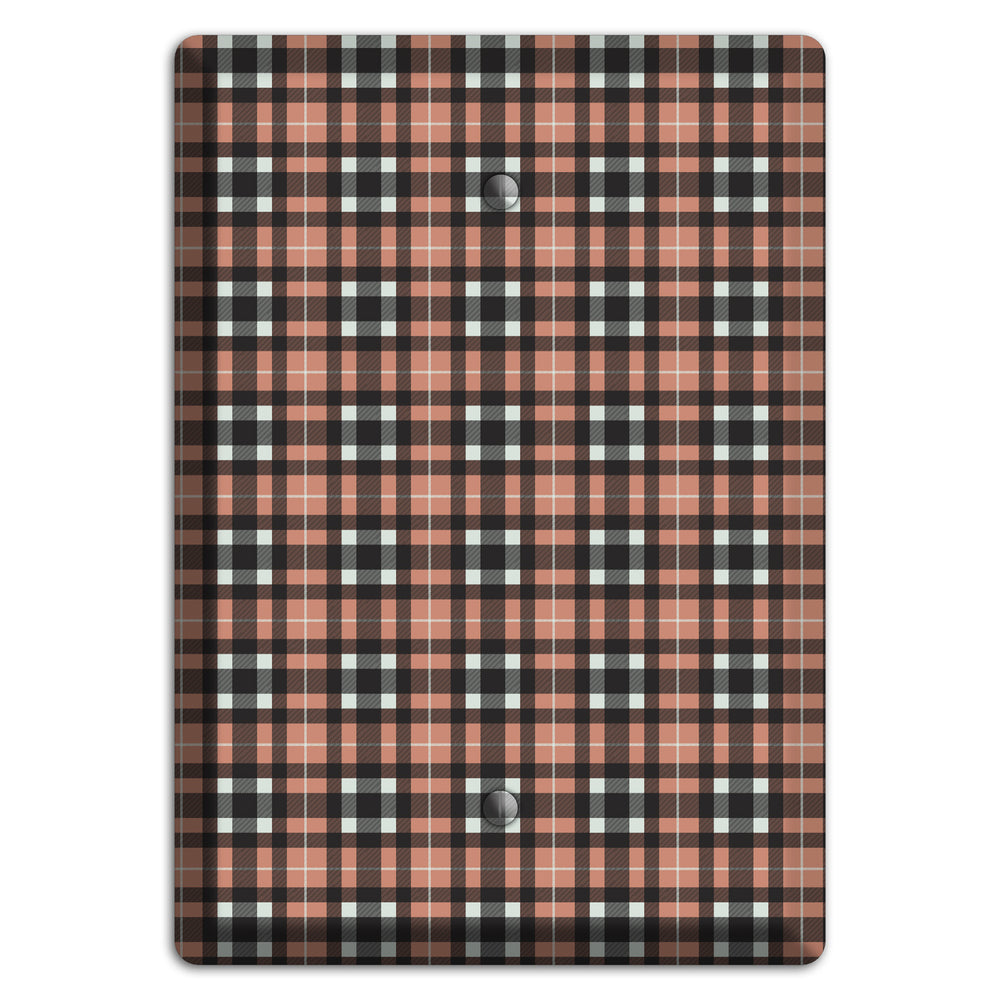 Light Brown Plaid Blank Wallplate
