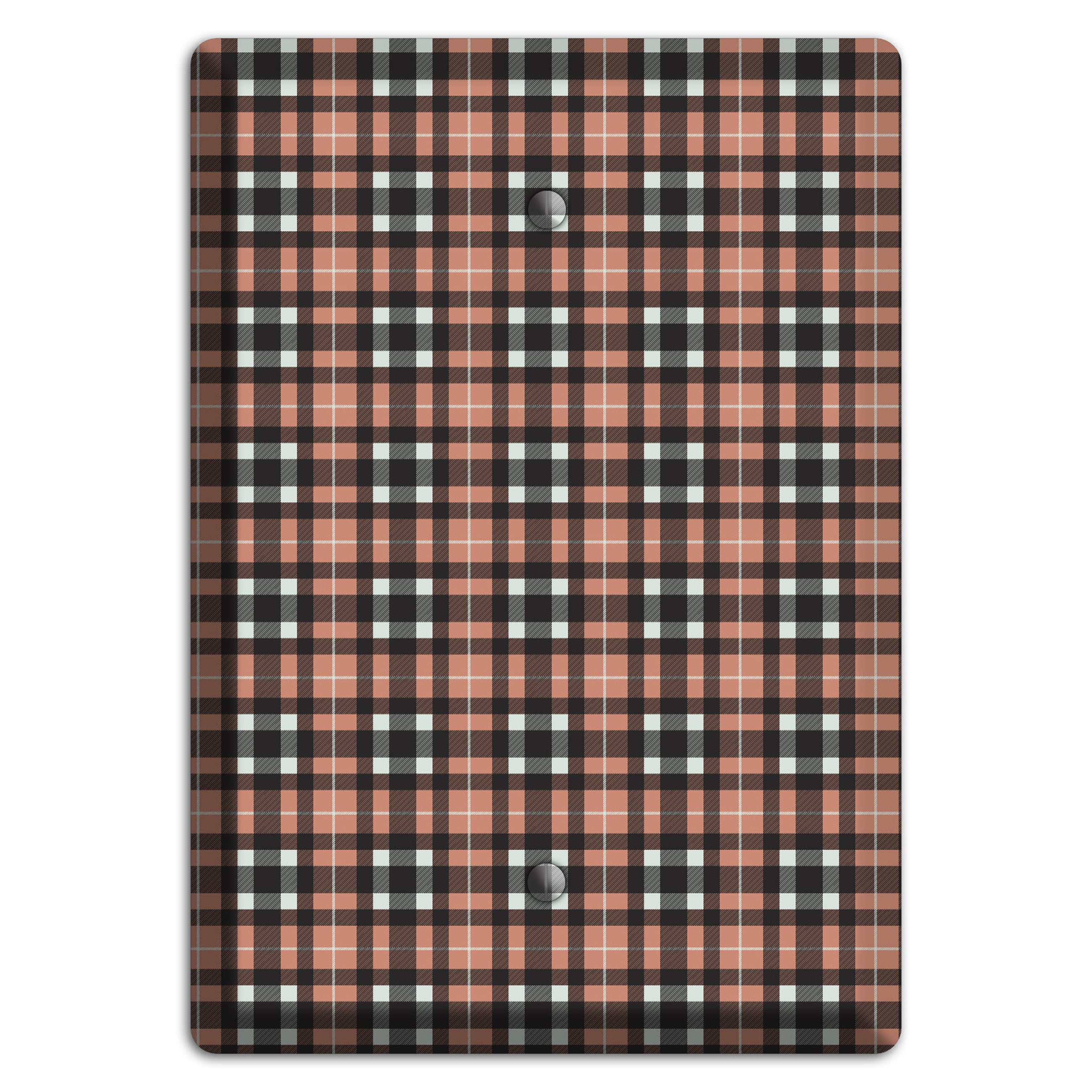 Light Brown Plaid Blank Wallplate