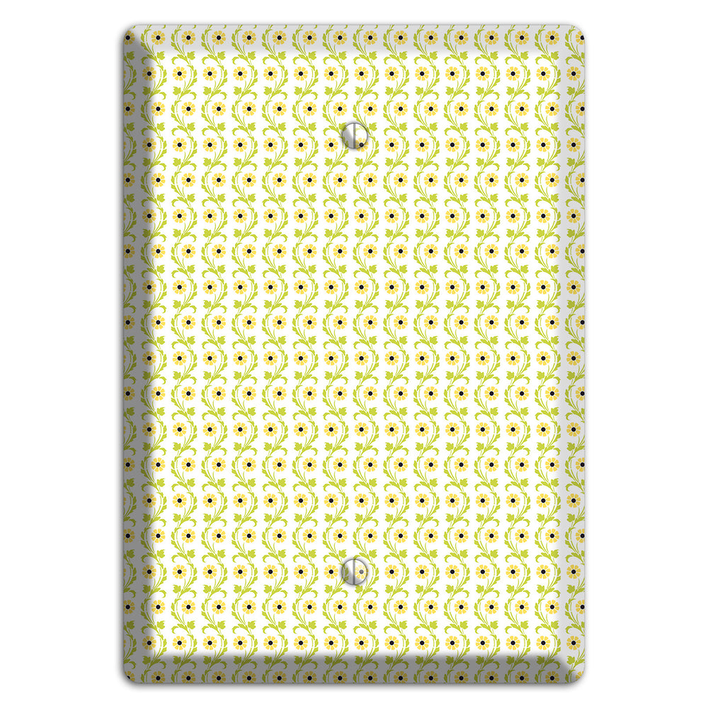 Tiny Yellow and Green Retro Sprig Blank Wallplate