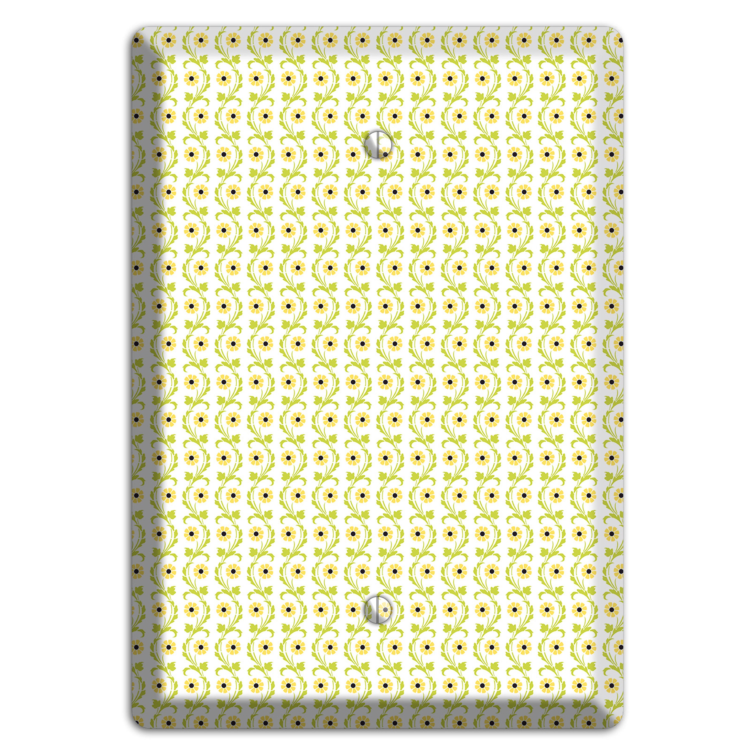 Tiny Yellow and Green Retro Sprig Blank Wallplate