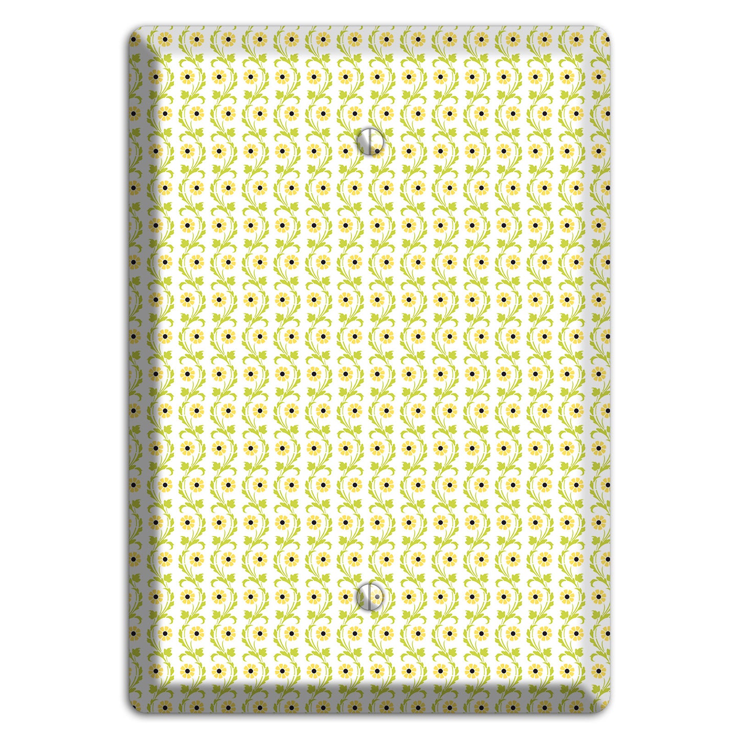 Tiny Yellow and Green Retro Sprig Blank Wallplate