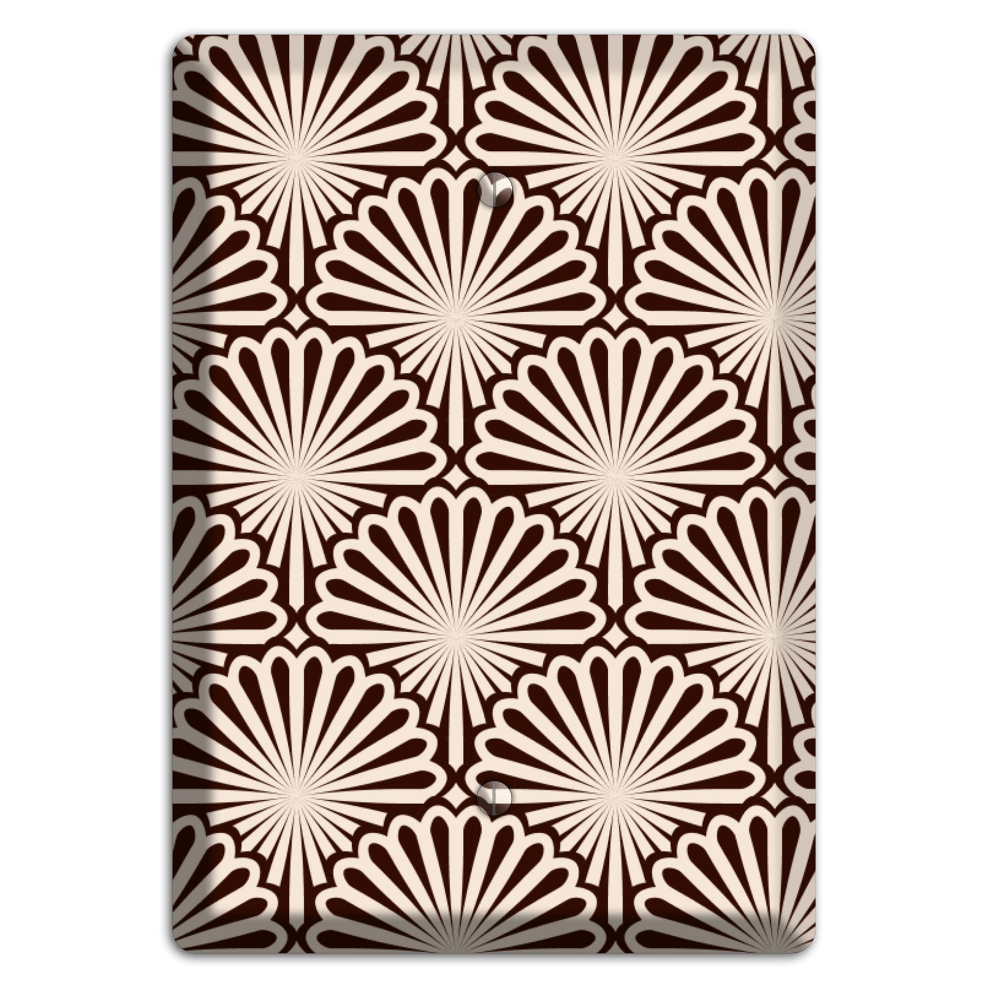 Black and White Deco Scallop Fans Blank Wallplate