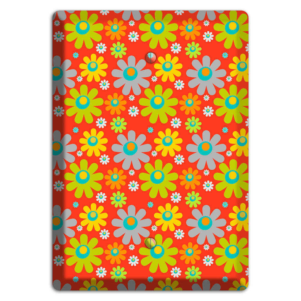 Orange and Yellow Flower Power Blank Wallplate