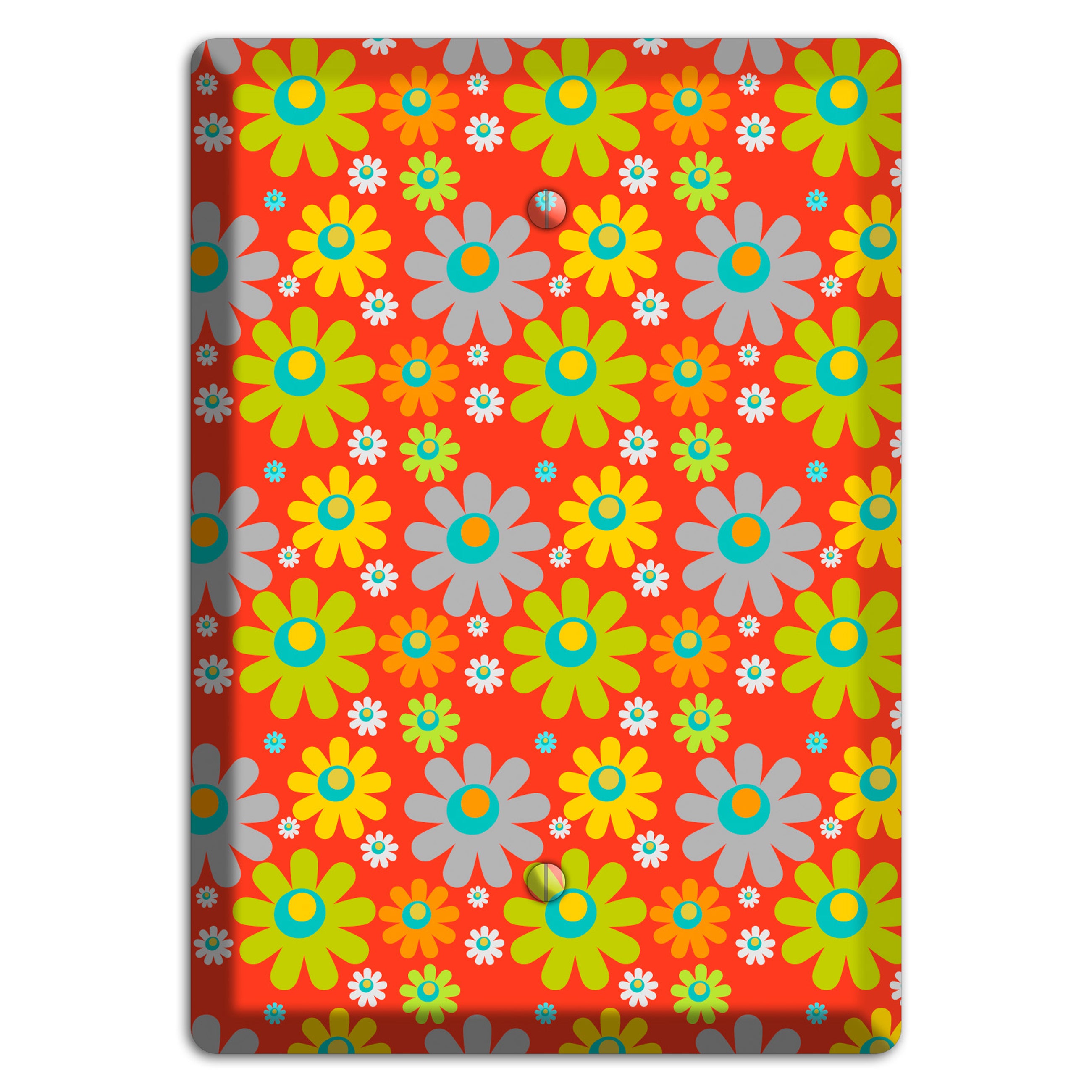 Orange and Yellow Flower Power Blank Wallplate